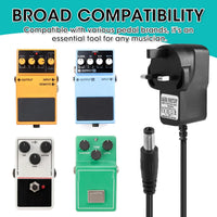 Guitar Pedal Power Supply 9V DC 1A Adapter for Effects Pedals â 1M Cable