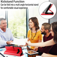 STAWLKA Case for Samsung Galaxy S10, Premium PU Leather Flip Magnetic Buckle Wallet Case Kickstand Blocking RFID Shockproof Protective Phone Cover for Samsung Galaxy S10 - Red