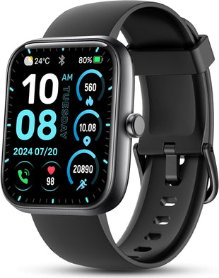 Smart Watch, 44mm Smartwatch Answer Make Calls, Alexa 1.83" Fitness Watch, IP68 Waterproof Fitness Tracker Women Men, Heart Rate/Sleep Monitor, 100+ Sports Pedometer Watch for Android & iOS Phone