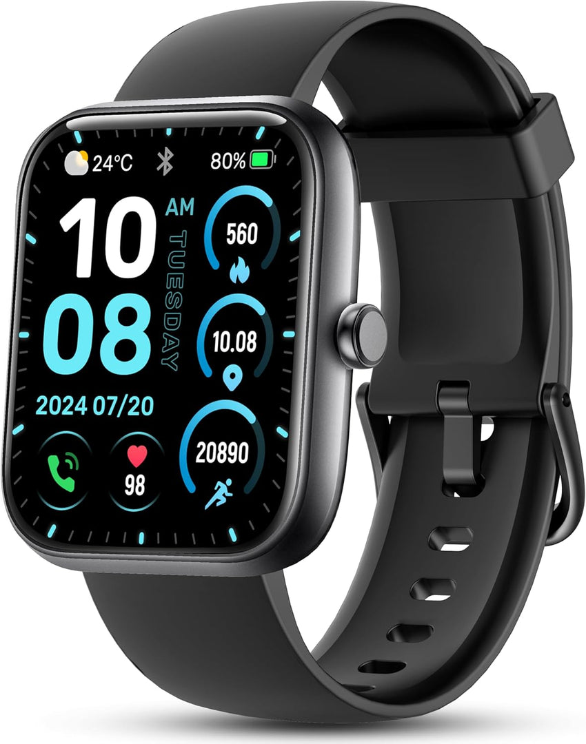 Smart Watch, 44mm Smartwatch Answer Make Calls, Alexa 1.83" Fitness Watch, IP68 Waterproof Fitness Tracker Women Men, Heart Rate/Sleep Monitor, 100+ Sports Pedometer Watch for Android & iOS Phone