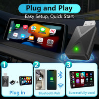 Wireless CarPlay Adapter for iPhone and Android Auto Adapter, 2-in-1 2025 New Upgraded Bluetooth Car Play Dongle Convert Factory Wired to Wireless for car Built-in Wired carplay/Android auto