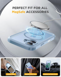 Magnetic Case for iPhone 17 with Built-in Glass Screen Protector, Camera Control Button â Light Blue
