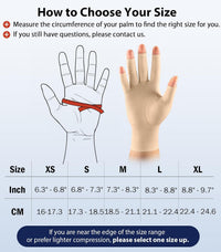 WHCOOL Compression Artiritis Gloves for Women&Men SMALL with Graduated Pressure Design for pain, Finger Support for Hand Comfort, Daily Wear & Sleep Use for Crocheting, Typing Fit Palm 6.8-7.3'' Skin S