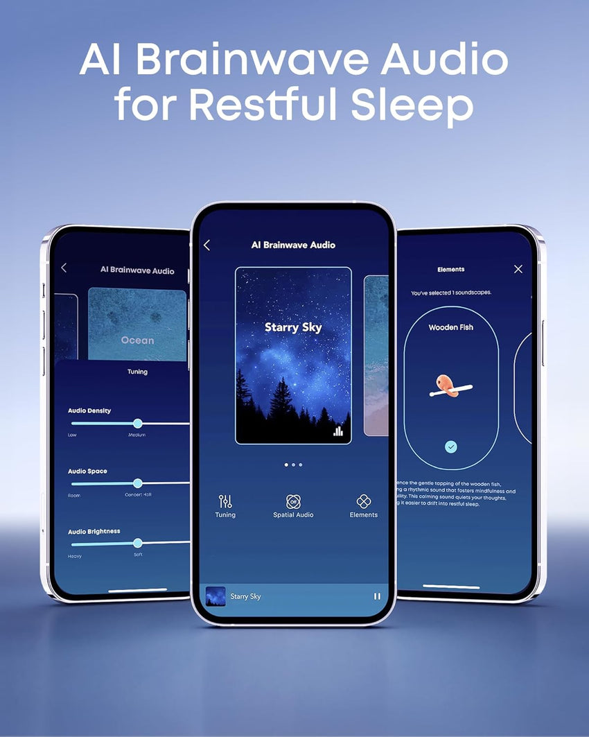 soundcore Sleep A30 by Anker, Ultra-Comfortable Earbuds for Side Sleepers, Dedicated App, Sleep Monitoring, Soothing Sound Masking Technology for All-Night Rest (White)
