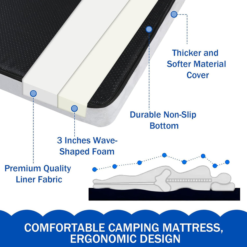 MeMoreCool Roll Up Floor Mattress, Portable Futon Mattress, High Density Foam Foldable Mattress with Travel Bag, Floor Sleep Mat Guest Bed Soft Mattress for Travel, Car Tent, Small Single