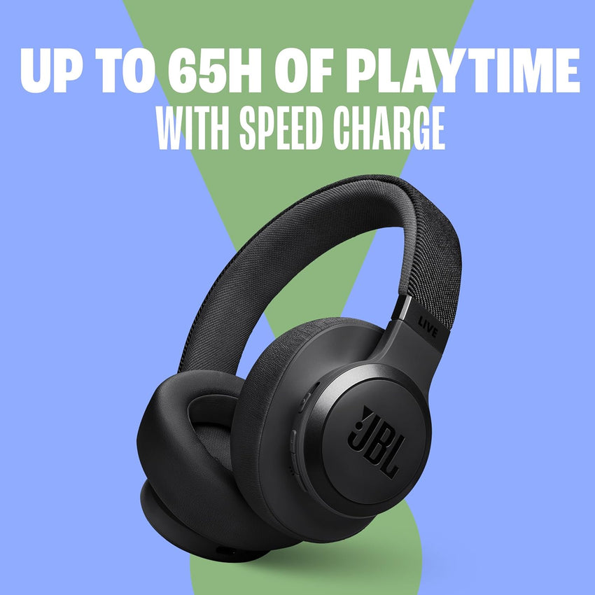 JBL Live 770 NC Wireless Over-Ear Headphones with Noise-Cancelling Technology and 65-Hour Battery Life, Sandstone