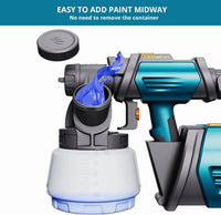 Tilswall Paint Spray System Shark 800 HVLP Electric Paint Sprayer with 1300ml Container, 120 DIN-s Paint Spray Gun Electric with 4 Nozzles and 3 Spray Modes for Wall Paints, Fences and Sheds