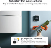 tado Smart Thermostat X Wired Add-On Room Thermostat App & Voice Control White