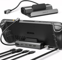 JSAUX Steam Deck Dock, 5-in-1 Docking Station Compatible with Steam Deck/OLED/ROG Ally/Lenovo Legion Go, Steam Dock with HDMI 2.0 4K@60Hz, 100Mbps Ethernet, Dual USB-A 2.0 and 100W USB-C Port-HB0602