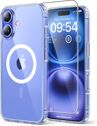 TAURI for iPhone 16 Case, with Screen Protector, Clear