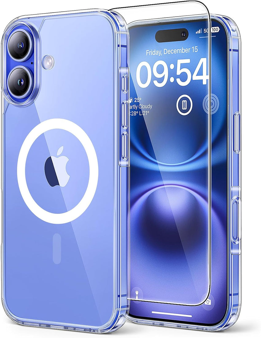 TAURI for iPhone 16 Case, with Screen Protector, Clear