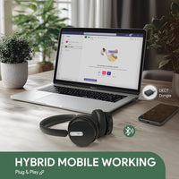 Yealink WH64 Hybrid DUAL UC DECT & Bluetooth Wireless Headset with Mic for Work, Bluetooth Headphones with DECT Dongle, 3X Mic, 492ft Range,32H Talk Time, Office Portable Stereo On Ear Headsets for PC Laptop