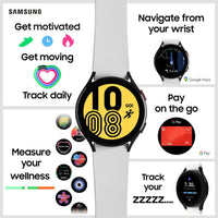 Samsung Galaxy Watch4 Smart Watch, Health Monitoring, Fitness Tracker, Long Lasting Battery, Bluetooth, 44mm, Black (UK Version) (Renewed)