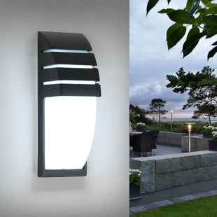 Outdoor Wall Light 12W Waterproof Aluminium Sconce 6500K Cool White â Black