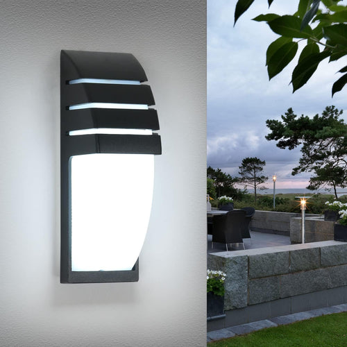 Outdoor Wall Light 12W Waterproof Aluminium Sconce 6500K Cool White â Black