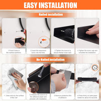YUET Bathroom Shelf 2 Pack Wall Mounted Ã¢ÂÂ Black 30cm