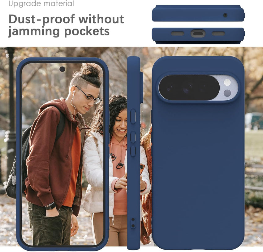 YATWIN Silicone Case for Google Pixel 10 Pro XL, Soft-Touch, Shockproof, DustProof, Antiskid Phone Cover for Google Pixel 10 Pro XL - Dark Blue