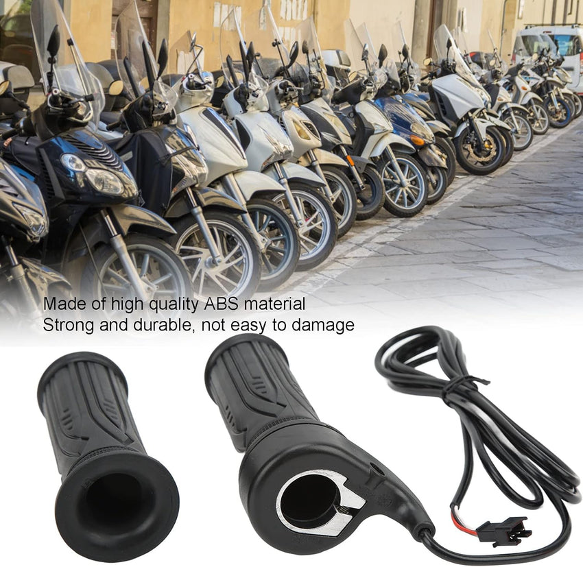 1 Pair Electric Bike Throttle 12V-72V 3 pin connection,20X Full Twist Skid Resistance Electric Bike Accelerator Grips with SM Plug