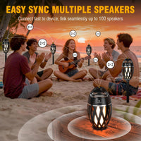 Bluetooth Outdoor Speakers Waterproof Auto-Pairing 24H Playtime LED Lights