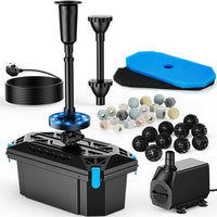 Pond Filter Pump & RGB Fountain Kit 2500 L/h Adjustable Flow 2500 L/h