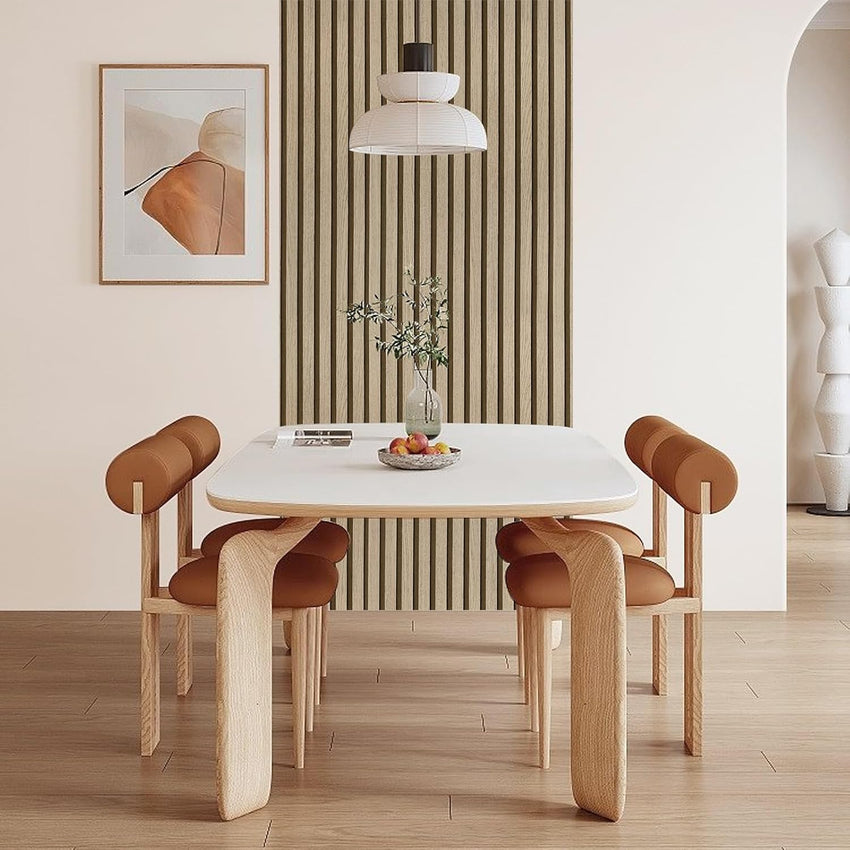Abyssaly Wood Effect Vinyl Wrap Self Adhesive Wallpaper, Brown Wood Slats Sticky Back Plastic for Furniture, Removable Peel and Stick Wallpaper, Wood Panel for Walls, Kitchen, DIY 60cmX500cm
