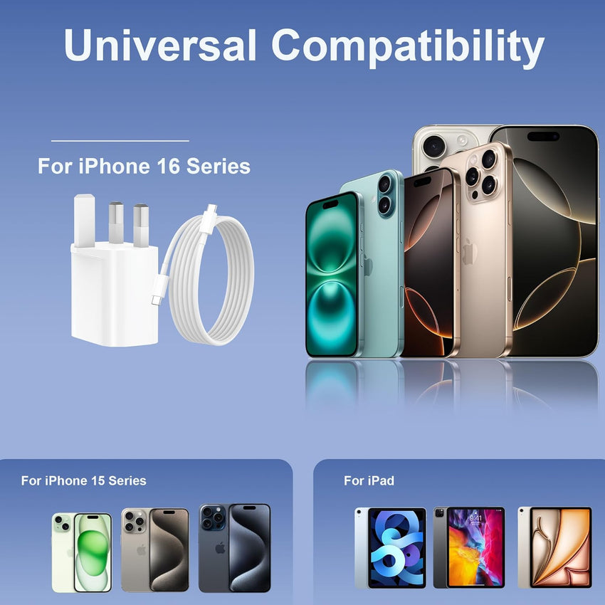 iPhone 17 16 Charger, [MFi Certified] 2Pack 20W PD USB C Charger Plug with 2M Fast USB C to C Cable for iPhone 17/17Pro/17Pro Max/17 Air/16/16 Pro/16 Pro Max/16 Plus/15/15 Pro/15 Pro Max/15 Plus
