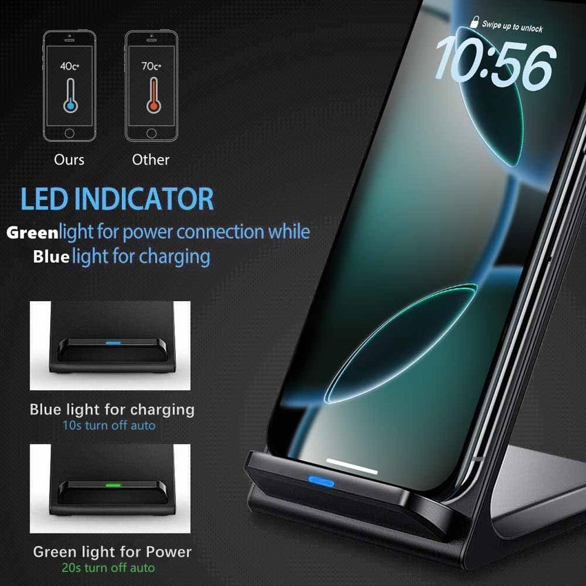 VNBBT Wireless Phone Charger for Android & Apple,20W Fast Charging Stand for iPhone 16/16 Pro/15/14/13/12/11/X/XR,15W Wireless Fast Charging Station for Samsung Galaxy S25/S24 Note Pixel LG etc.