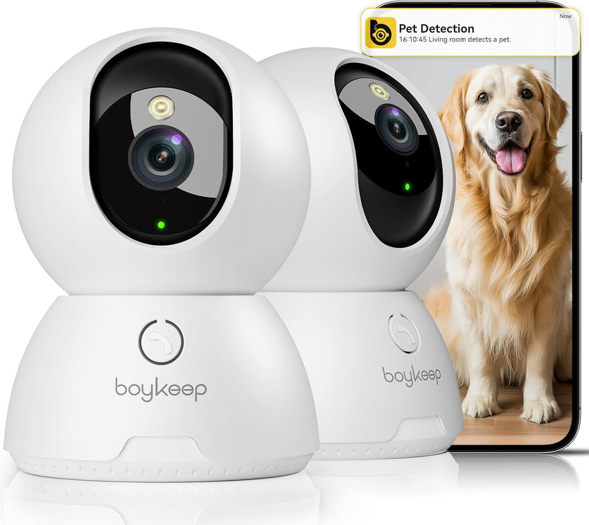 BoyKeep 2K Indoor Surveillance Cameras 2-Pack with Night Vision â Home Security