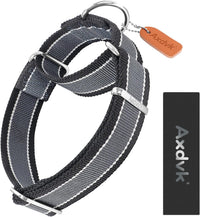Martingale Dog Collar 4cm 1600D Anti-Escape No-Pull Heavy Duty - Grey-Blue & Black L