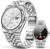 Smartwatch 1.32" AMOLED Bluetooth Calls 160+ Sports HR SpO2 BP Sleep Waterproof Silver