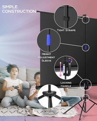 PropVue Projector Screen with Stand 100 inch - 16:9 HD Premium Wrinkle-Free Tripod Screen for Projector with Carry Bag and Tight Straps