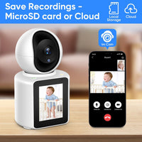 Two-Way Video/Audio Indoor Camera, Pet Dog Cameras with App, 2K Home Security Camera with Pan Tilt, Night Vision, One-Button Call, Motion Detection, Human/Sound/Crying Detection, Cloud & SD