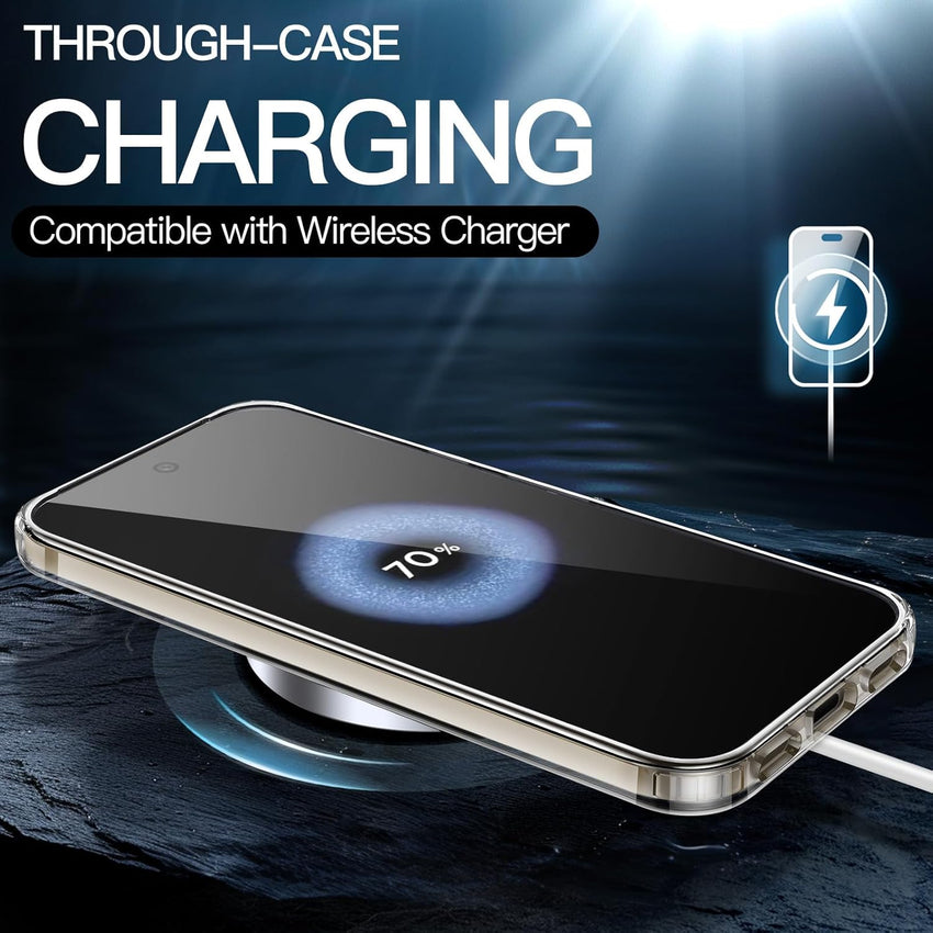 JETech Case for Google Pixel 10/10 Pro 2025, Non-Yellowing Shockproof Bumper Protective Phone Cover, Anti-Scratch Hard PC Back (Clear)
