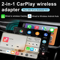 Wireless CarPlay Adapter, Convert Wired CarPlay to Wireless, USB C/A, Plug and Play, for 2016 Cars and for iPhone iOS 10+