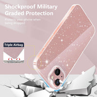YIRSUR Glitter Clear Case Compatible with iPhone 15 Plus, Soft TPU Bumper Anti-Scratch Shockproof Transparent Sparkly for iPhone 15 Plus