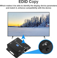 HDMI Extender Over Ethernet Cat5e/6 200ft Transmitter Receiver 1080p@60Hz PoC