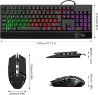 Rii Gaming Keyboard and Mouse,RGB Light Up Keyboard and Mouse Set for PS4,Xbox for Gaming,Working-UK Layout