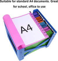 Srvnpioy A4 Suspension Files with Tabs and Card Inserts for Filing Cabinets (Pack of 12, Pink) Polypropylene A4 Hanging Filing Storage Folders for Office Home School