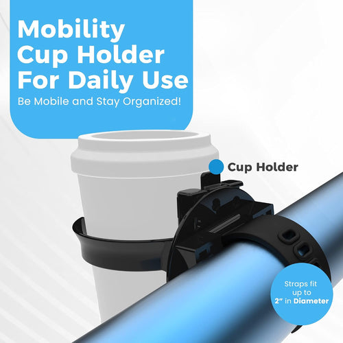 Mobility Cup Holder Portable Drink Holder for Wheelchair & Walker - Universal