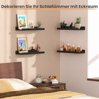 upsimples 3-Pack Floating Wall Shelves for Room Decor Ã¢ÂÂ Black 80CM
