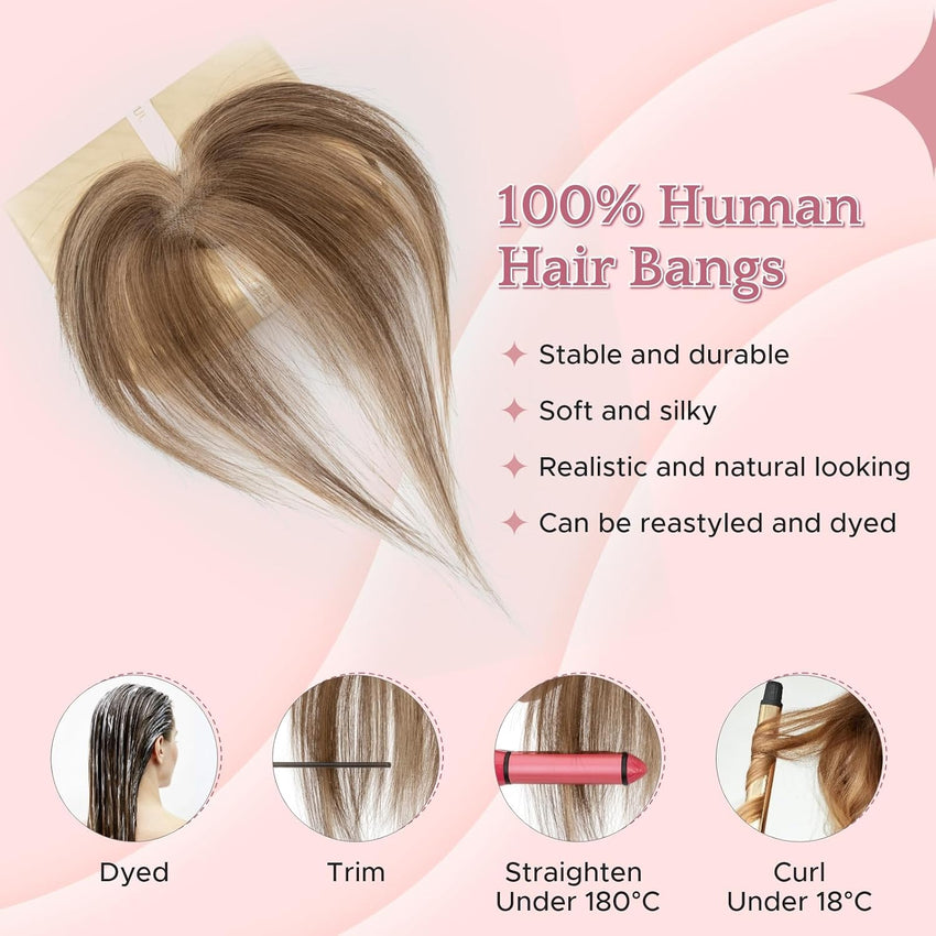 Clip-In Side Bangs Human Hair Fringe 8in â #4P27