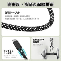 Magnetic USB-A to USB-C Cable 1m 3A Braided Coiled Fast-Charge Data Cord â Black