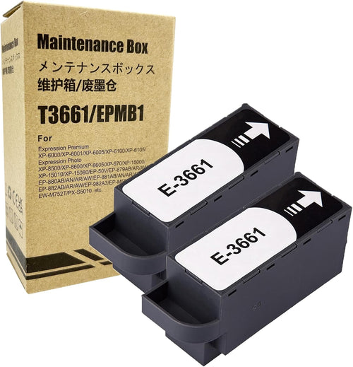 COCADEEX 2 Pcs Ink Maintenance Box Replacement for T3661 or C13T366100,Work with XP-8500 XP-8505 XP-8600 XP-8605 XP-15000 XP-6000 XP-6001 XP-6005 XP-6100 XP-6105 XP-970 Printer