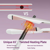 Pro Twist 2-in-1 Hair Straightener & Curler Ceramic Dual Voltage LCD 130-230Â°C - With Heat Mat