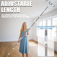 Telescopic Window Squeegee & Cleaning Pole 2-in-1 Silicone 3.8m