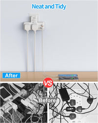 USB C Charger Plug Adapter UK, FDTEK Double Plug Extension Socket with Fast Charger, Multi USB Charging Station with Sensor Night Light, MultiPlug Extender Compatible for Kitchen, School Supplies
