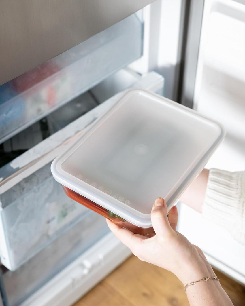 PyrexÂ® Cook & Freeze Set of 4 Glass Dishes with Airtight Lids (0.8 L, 1.5 L, 2.6 L, 4 L) - Special Freezing - BPA Free