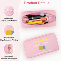 Crochet Cosmetic Bag Oxford Cloth Zipper Pouch for Crocheters Knitting Gifts â Pink