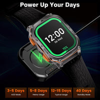 KOSPET Tank M3 Ultra Smart Watch with GPS, 1.96'' AMOLED HD Display, 480mAh Large Battery, 5ATM&IP69 Waterproof, AI Voice Assistant, Rugged Military Full Metal Body Smartwatch for Android iOS (Black)