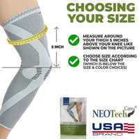 NEOtech Care Compression Sleeve for Knee and Leg â Bamboo Fiber Knit Grey L